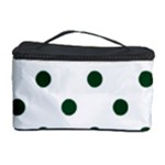 Polka Dots - Forest Green on White Cosmetic Storage Case