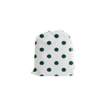 Polka Dots - Forest Green on White Drawstring Pouch (XS)