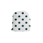 Polka Dots - Forest Green on White Drawstring Pouch (S)