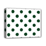 Polka Dots - Forest Green on White Deluxe Canvas 14  x 11  (Stretched)