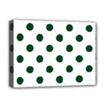 Polka Dots - Forest Green on White Deluxe Canvas 16  x 12  (Stretched)