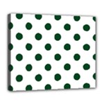 Polka Dots - Forest Green on White Deluxe Canvas 24  x 20  (Stretched)