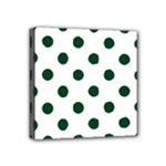 Polka Dots - Forest Green on White Mini Canvas 4  x 4  (Stretched)