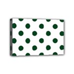 Polka Dots - Forest Green on White Mini Canvas 6  x 4  (Stretched)