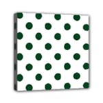 Polka Dots - Forest Green on White Mini Canvas 6  x 6  (Stretched)