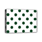 Polka Dots - Forest Green on White Mini Canvas 7  x 5  (Stretched)