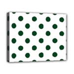 Polka Dots - Forest Green on White Canvas 10  x 8  (Stretched)