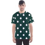 Polka Dots - White on Deep Green Men s Sport Mesh Tee