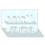 Polka Dots - White on Bubbles Cyan Best Friends 3D Greeting Card (8x4)