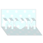 Polka Dots - White on Bubbles Cyan MOM 3D Greeting Card (8x4)