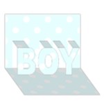 Polka Dots - White on Bubbles Cyan BOY 3D Greeting Card (7x5)