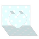 Polka Dots - White on Bubbles Cyan Heart 3D Greeting Card (7x5)