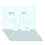 Polka Dots - White on Bubbles Cyan LOVE 3D Greeting Card (7x5)