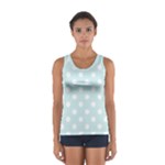 Polka Dots - White on Light Cyan Women s Sport Tank Top