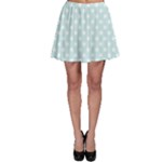 Polka Dots - White on Light Cyan Skater Skirt