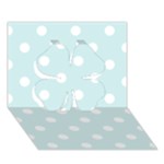 Polka Dots - White on Light Cyan Clover 3D Greeting Card (7x5)