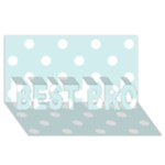 Polka Dots - White on Light Cyan BEST BRO 3D Greeting Card (8x4)