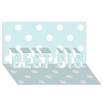 Polka Dots - White on Light Cyan BEST SIS 3D Greeting Card (8x4)