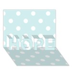 Polka Dots - White on Light Cyan HOPE 3D Greeting Card (7x5)