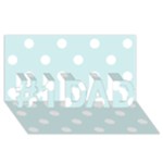 Polka Dots - White on Light Cyan #1 DAD 3D Greeting Card (8x4)