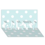 Polka Dots - White on Light Cyan PARTY 3D Greeting Card (8x4)