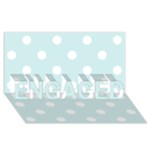 Polka Dots - White on Light Cyan ENGAGED 3D Greeting Card (8x4)