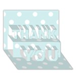 Polka Dots - White on Light Cyan THANK YOU 3D Greeting Card (7x5)