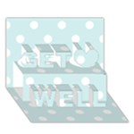 Polka Dots - White on Light Cyan Get Well 3D Greeting Card (7x5)