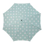 Polka Dots - White on Light Cyan Golf Umbrella