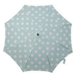 Polka Dots - White on Light Cyan Hook Handle Umbrella (Medium)