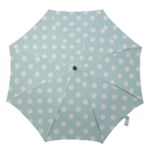 Polka Dots - White on Light Cyan Hook Handle Umbrella (Small)