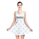 Polka Dots - Light Cyan on White Reversible Skater Dress