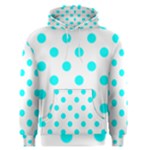 Polka Dots - Aqua Cyan on White Men s Pullover Hoodie