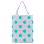 Polka Dots - Aqua Cyan on White Classic Tote Bag