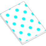 Polka Dots - Aqua Cyan on White Large Memo Pads