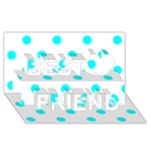 Polka Dots - Aqua Cyan on White Best Friends 3D Greeting Card (8x4)