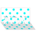 Polka Dots - Aqua Cyan on White #1 DAD 3D Greeting Card (8x4)