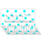 Polka Dots - Aqua Cyan on White Best Wish 3D Greeting Card (8x4)