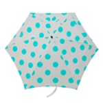 Polka Dots - Aqua Cyan on White Mini Umbrella