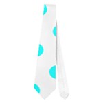 Polka Dots - Aqua Cyan on White Necktie (One Side)