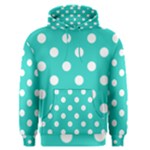 Polka Dots - White on Turquoise Men s Pullover Hoodie