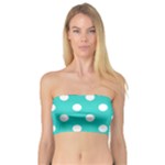 Polka Dots - White on Turquoise Bandeau Top