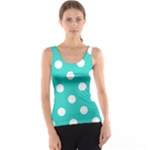 Polka Dots - White on Turquoise Tank Top