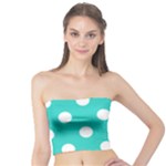 Polka Dots - White on Turquoise Tube Top