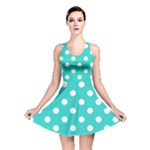 Polka Dots - White on Turquoise Reversible Skater Dress