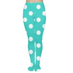 Polka Dots - White on Turquoise Women s Tights