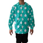 Polka Dots - White on Turquoise Hooded Wind Breaker (Kids)