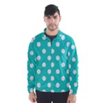 Polka Dots - White on Turquoise Wind Breaker (Men)