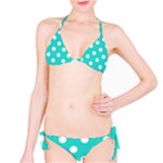 Polka Dots - White on Turquoise Bikini Set