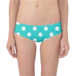 Polka Dots - White on Turquoise Classic Bikini Bottoms